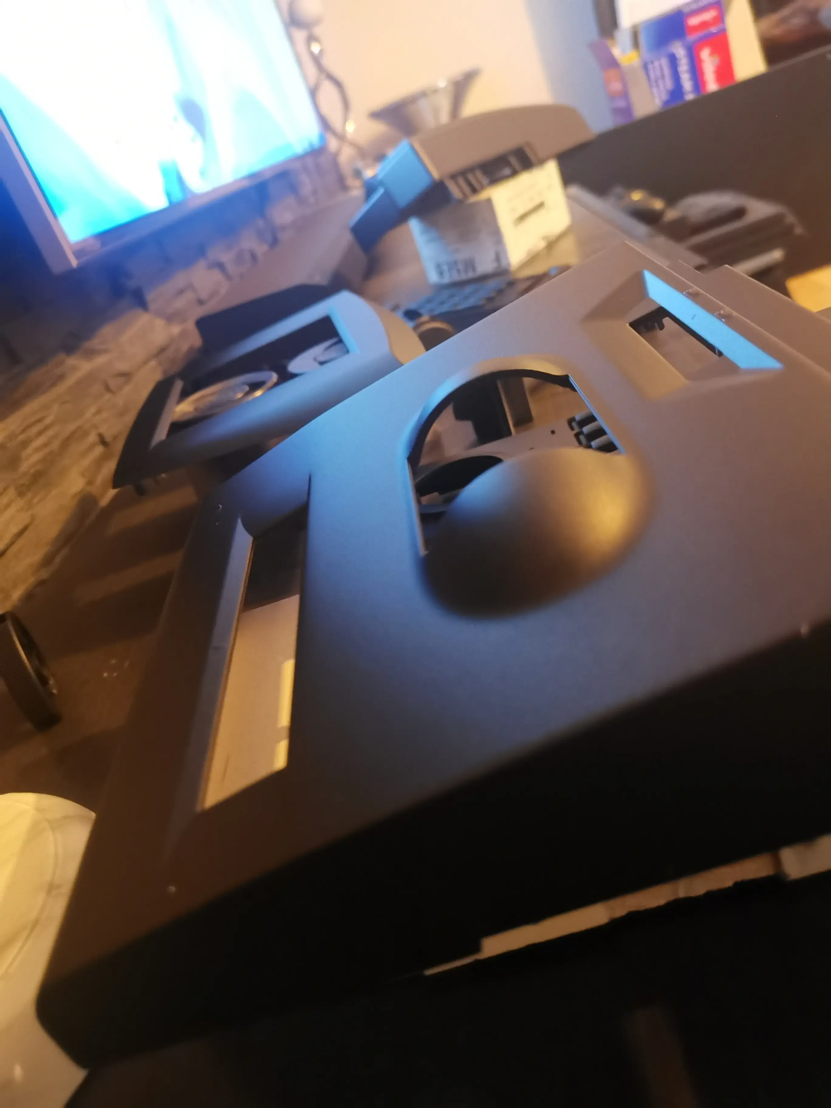 Finished black metallic end caps and panels