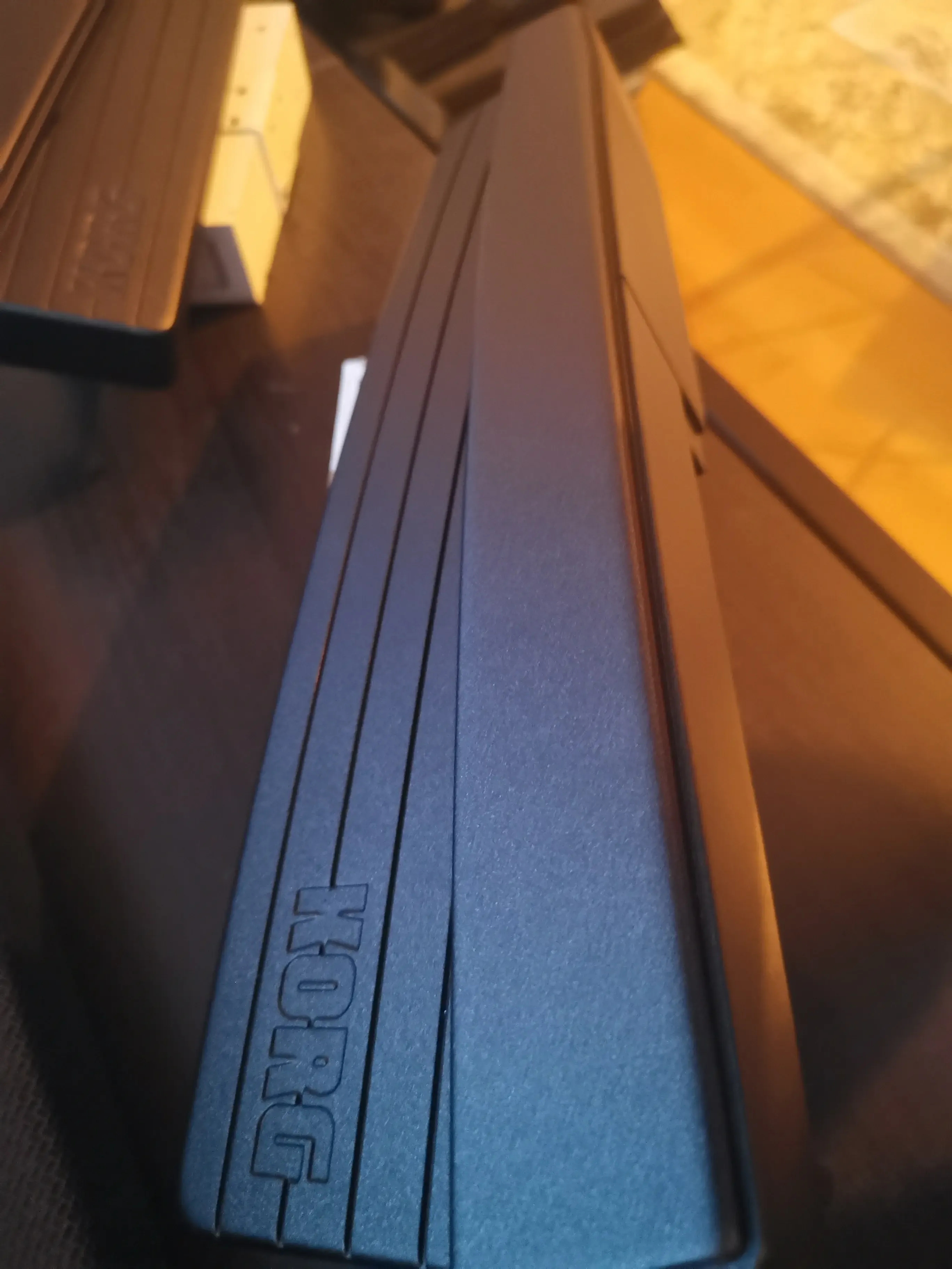 Finished black metallic end caps and panels