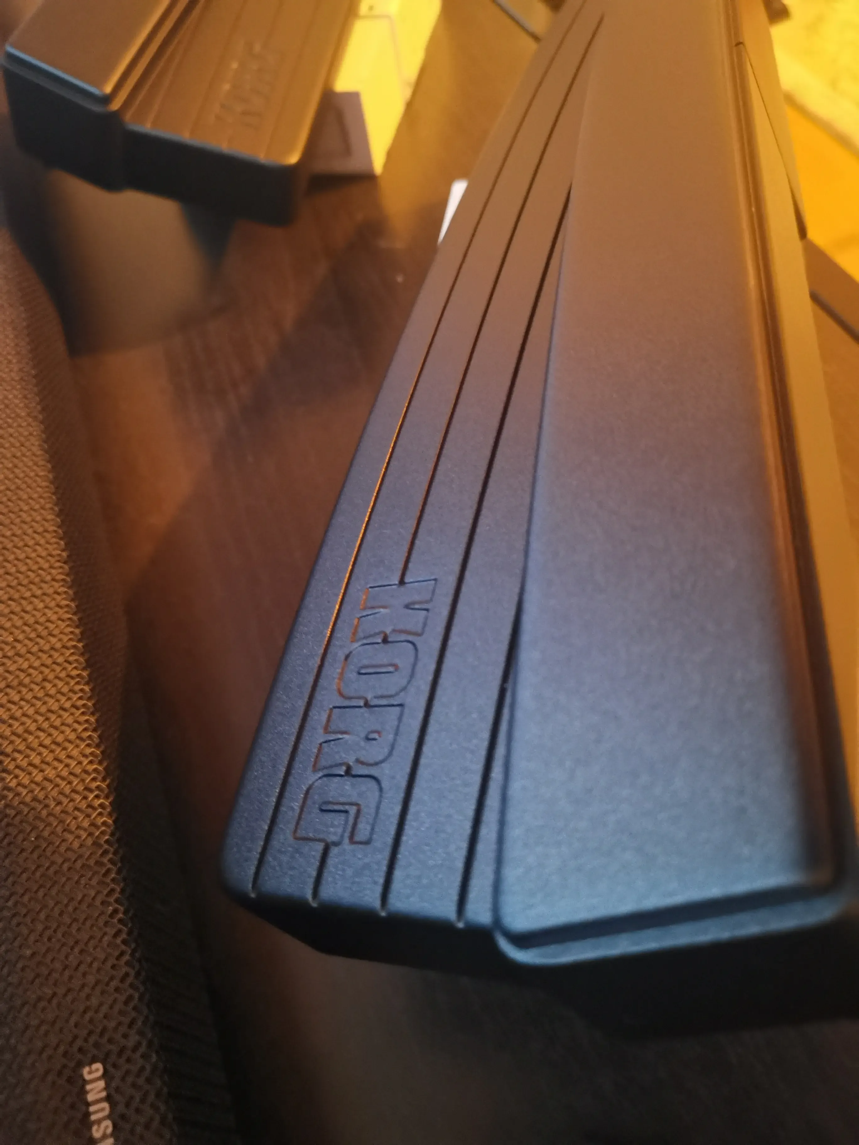 Finished black metallic end caps and panels